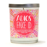 "21 Finally Legal" Wine Glass and "Adios Fake ID" Tropical Fruit Temptations Candle Gift Set