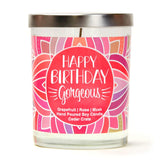 "Birthday Girl!" Wine Glass and "Happy Birthday Gorgeous" Bamboo Forest Candle Gift Set