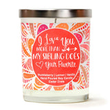 "Happy Birthday!" Wine Glass and "I Love You More Than My Sibling Does - Your Favorite" Wild Huckleberry Candle Gift Set