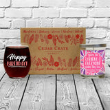 "Happy Birthday!" Wine Glass and "You're The Friend Everyone Wishes They Had" Lavender and Lemongrass Candle Gift Set