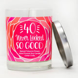 "40 Never Looked So Good" |  Spiced Tobacco Flower | 100% Soy Wax Candle