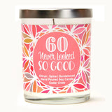 "Cheers to 60 Years!" Wine Glass and "Sixty Never Looked So Good" Caribbean Retreat Candle Gift Set