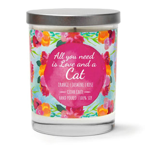 "All You Need is Love and A Cat" | Citrus Peach | 100% Soy Wax Candle