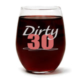 "Dirty 30" Wine Glass and "Straight Out Of My 20's" Island Coconut Lime Candle Gift Set