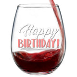 Happy birthday | 15oz Stemless Wine Glass