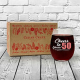 Cheers to 50 years | 15oz Stemless Wine Glass