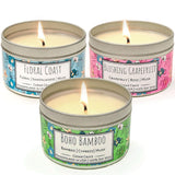 Wild Escapes | Boho Bamboo | Blushing Grapefruit | Floral Coast | 100% Soy Wax Candle