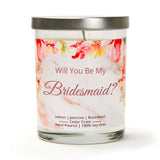 "Bridesmaid" Wine Glass and "Will You Be My Bridesmaid?" Jasmine Blossom Candle Gift Set