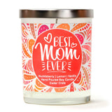 "Happy Birthday!" Wine Glass and "Best Mom Ever" Wild Huckleberry Candle Gift Set