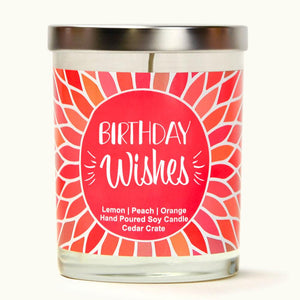 "Birthday Wishes" | Citrus Peach | 100% Soy Wax Candle