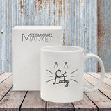 Funny Coffee Mug -"Cat Lady" - 11 oz. Ceramic Coffee Cat Mug - Cat Lady Gifts For Women