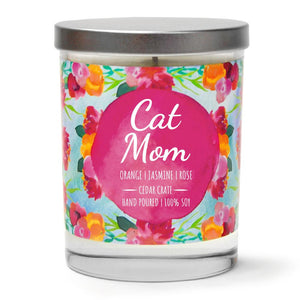 "Cat Mom" | Citrus Peach | 100% Soy Wax Candle