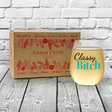 Classy Bitch | 15oz Stemless Wine Glass