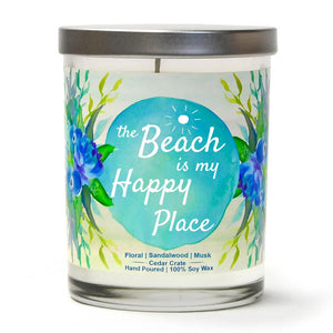 "The Beach is My Happy Place" | Ocean Rose | 100% Soy Wax Candle