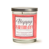 "Happy Birthday" Wine Glass and "Happy Birthday" Vanilla Sandalwood Candle Gift Set