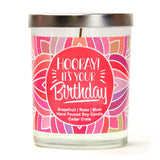 "Birthday Girl!" Wine Glass and "Hooray! It's Your Birthday" Bamboo Forest Candle Gift Set