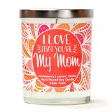 "Happy Birthday!" Wine Glass and "I Love That You're My Mom" Wild Huckleberry Candle Gift Set