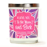 "Happy Birthday!" Wine Glass and "I Love You To The Moon And Back" Lavender and Lemongrass Candle Gift Set