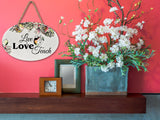"Live Love Teach” | Oval Ceramic Wall Sign | 8 3/4" x 6” x 5/16”