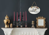 "Live Love Teach” | Oval Ceramic Wall Sign | 8 3/4" x 6” x 5/16”