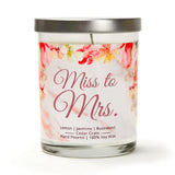 "Bride" Wine Glass and "Miss to Mrs." Jasmine Blossom Candle Gift Set