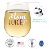 Mom Juice | 15oz Stemless Wine Glass