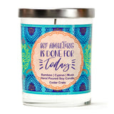 "Bra Off, Hair Up, Sweats On, Wine Gone" Wine Glass and "My Adulting Is Done For Today" Bamboo Forest Candle Gift Set