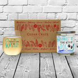 "It's Not Drinking Alone If The Dog Is Home" Wine Glass and "Namast'ay Home With My Dog" French Lavender Candle Gift Set