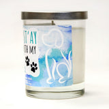 "It's Not Drinking Alone If The Dog Is Home" Wine Glass and "Namast'ay Home With My Dog" French Lavender Candle Gift Set