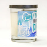 "It's Not Drinking Alone If The Dog Is Home" Wine Glass and "Namast'ay Home With My Dog" French Lavender Candle Gift Set