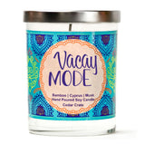 "Bra Off, Hair Up, Sweats On, Wine Gone" Wine Glass and "Vaycay Mode" Bamboo Forest Candle Gift Set