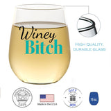 Winey Bitch | 15oz Stemless Wine Glass