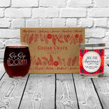 "Sip Sip Hooray!" Wine Glass and "You Are Awesome" Orange Zest Candle Gift Set