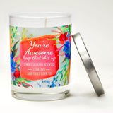 Jasmine Blossom | Soy Wax Scented Candles “You're Awesome, Keep That Up Lemon | Jasmine | Rosewood, 10 oz Scented Candle. Great Gifts for Friends.