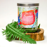 Jasmine Blossom | Soy Wax Scented Candles “You're Awesome, Keep That Up Lemon | Jasmine | Rosewood, 10 oz Scented Candle. Great Gifts for Friends.