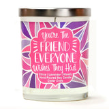 "Happy Birthday!" Wine Glass and "You're The Friend Everyone Wishes They Had" Lavender and Lemongrass Candle Gift Set