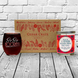 "Sip Sip Hooray!" Wine Glass and "You're The Friend Everyone Wishes They Had" Orange Zest Candle Gift Set