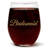 "Bridesmaid" Wine Glass and "Will You Be My Bridesmaid?" Jasmine Blossom Candle Gift Set